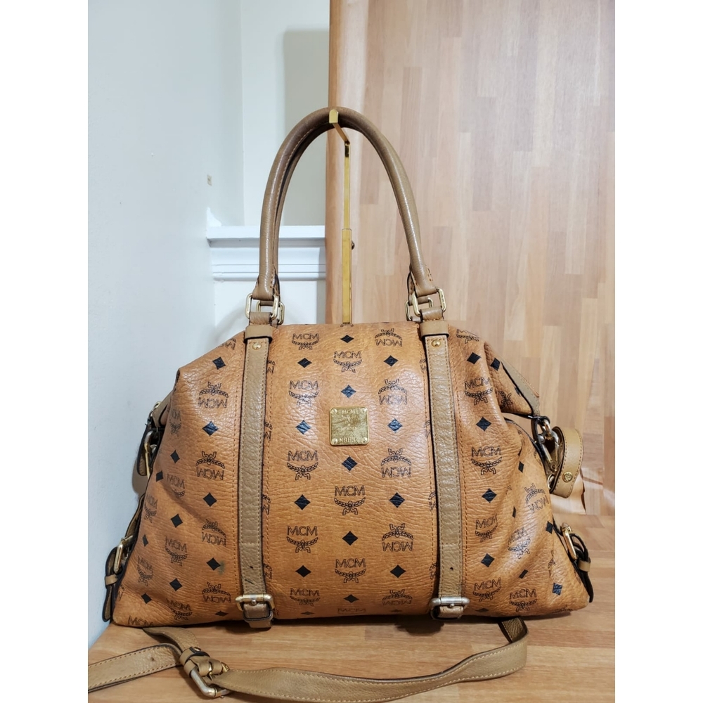 MCM Cognac Visetos 2way Shoulder Bag